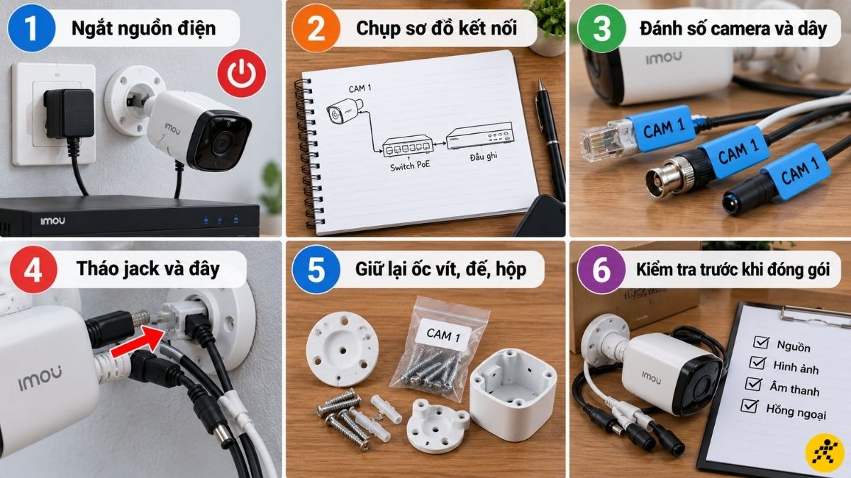 Checklist tháo camera tại vị trí cũ Checklist tháo camera tại vị trí cũ