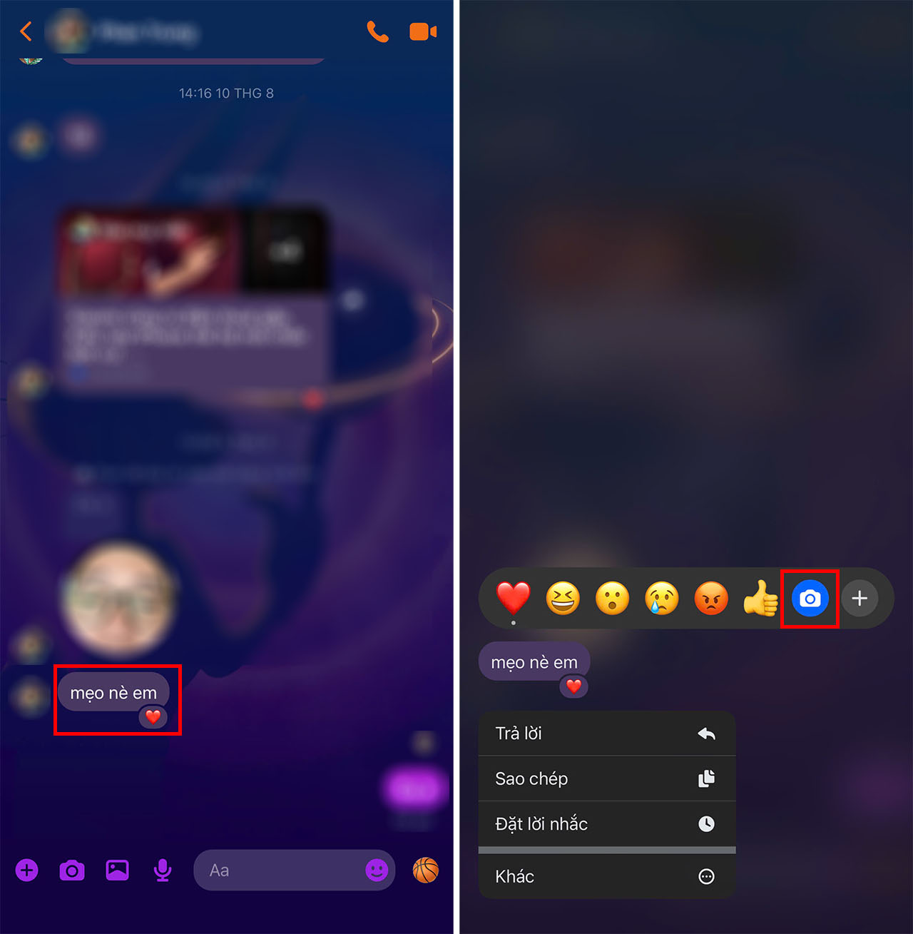 Cách bày tỏ cảm xúc bằng ảnh trên Messenger Cách bày tỏ cảm xúc bằng ảnh trên Messenger