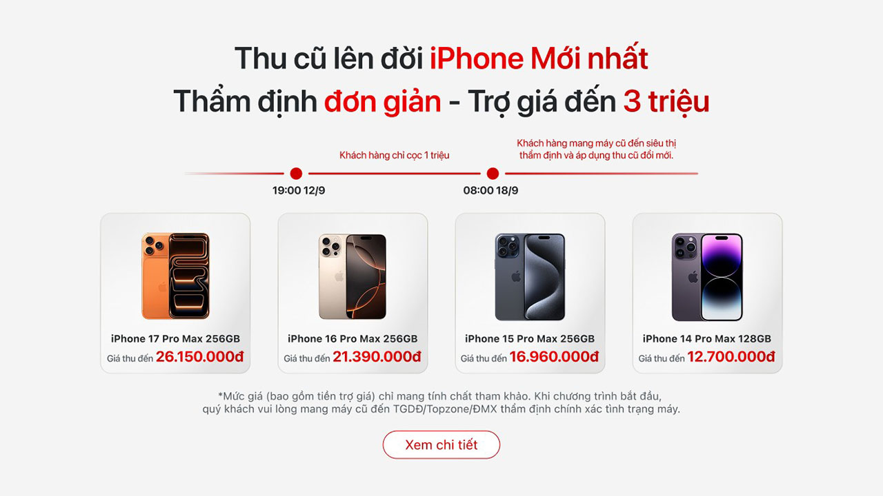 Chi Tiết Chương Trình Thu Cũ Đổi Mới Khi Mua Iphone 18 Pro Series Tại Tgdđ Chi Tiết Chương Trình Thu Cũ Đổi Mới Khi Mua Iphone 18 Pro Series Tại Tgdđ