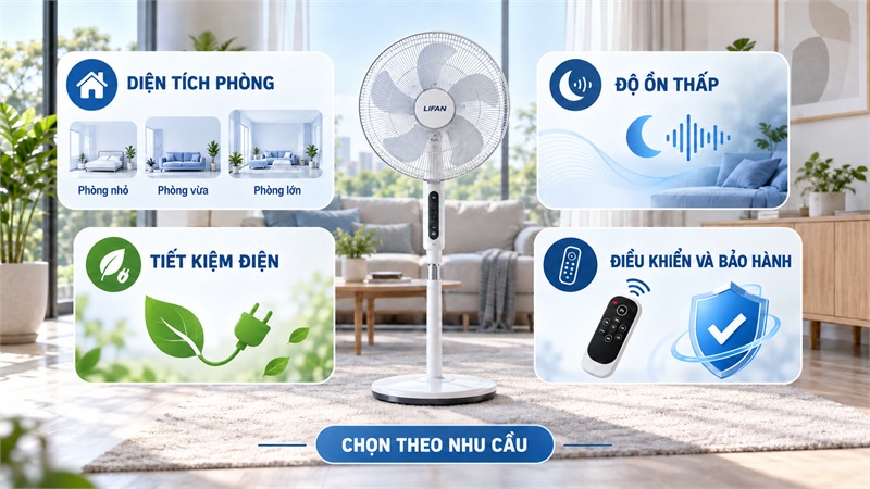 Tiêu chí chọn quạt Lifan
