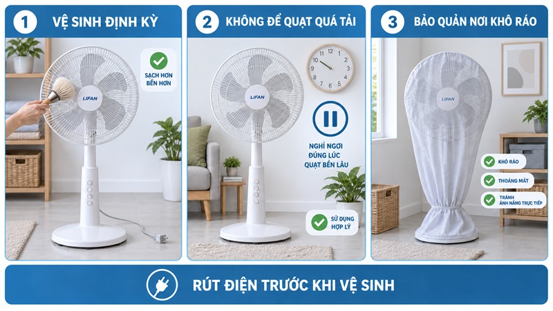 Bảo quản và sử dụng quạt Lifan bền lâu