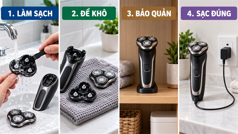 Vệ sinh và bảo quản máy cạo râu Enchen