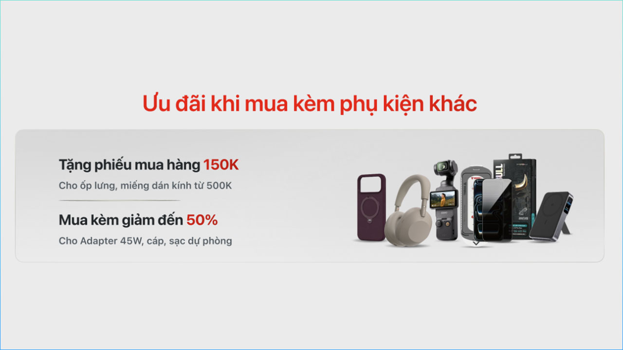 Phụ kiện mua k&egrave;m iPhone 18 Pro | iPhone 18 Pro Max giảm đến 50%