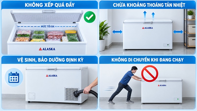 Những lưu ý để hạn chế tiếng ồn tủ đông Alaska
