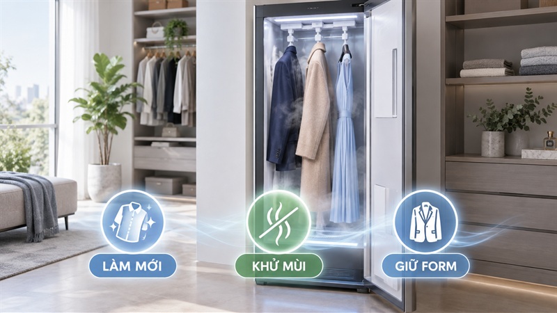 Công dụng tủ chăm sóc quần áo Công dụng tủ chăm sóc quần áo