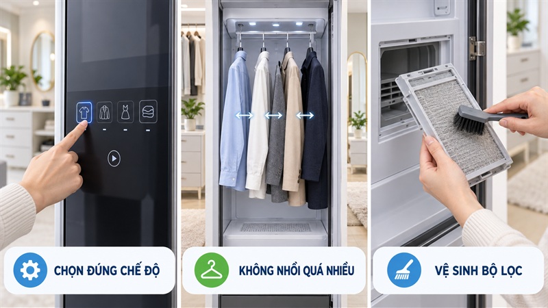 Lưu ý khi sử dụng và bảo quản tủ chăm sóc quần áo LG Lưu ý khi sử dụng và bảo quản tủ chăm sóc quần áo LG