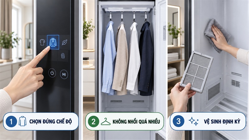 Lưu ý sử dụng tủ chăm sóc quần áo Lưu ý sử dụng tủ chăm sóc quần áo