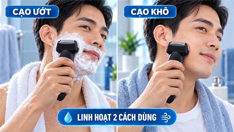 Máy cạo râu Panasonic có thể dùng ướt và khô