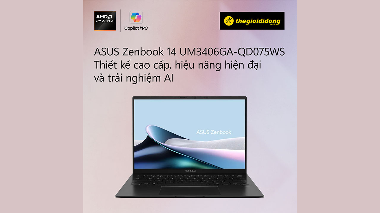 Asus Zenbook 14 Um3406Ga-Qd075Ws: Laptop Ai Mỏng Nhẹ Asus Zenbook 14 Um3406Ga-Qd075Ws: Laptop Ai Mỏng Nhẹ