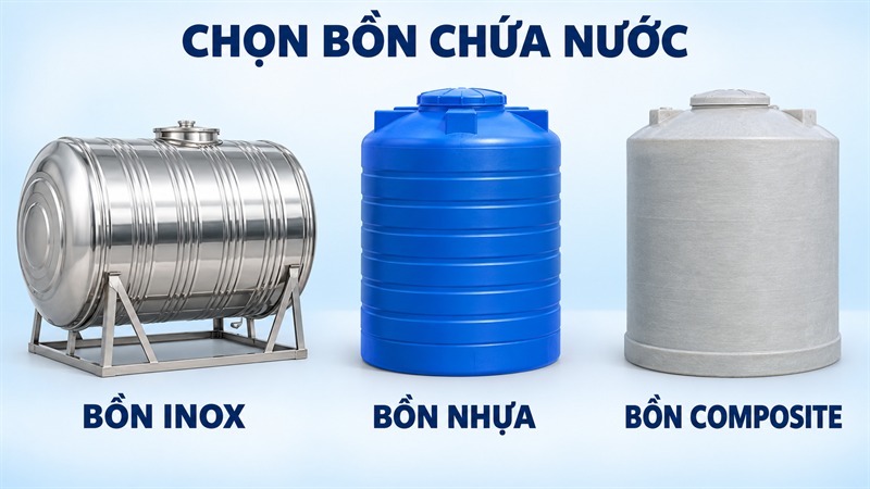 Lựa chọn chất liệu bồn chứa nước