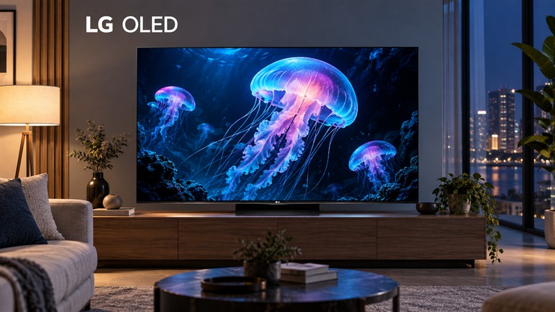 Tivi LG OLED trong phòng khách Tivi LG OLED trong phòng khách