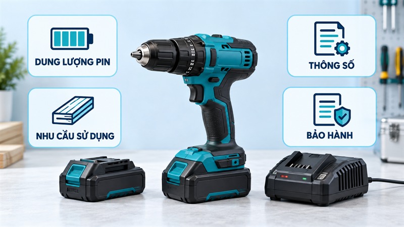 Tiêu chí chọn mua máy khoan pin