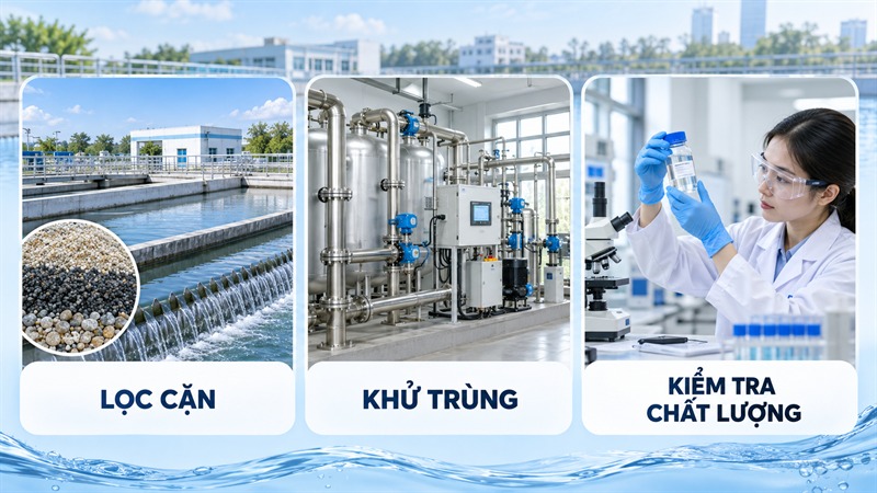 Xử lý và kiểm tra chất lượng nước máy