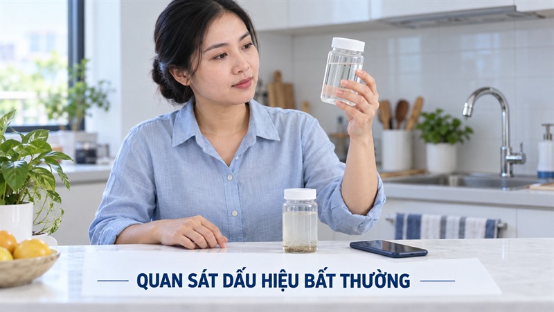 Quan sát dấu hiệu bất thường của nước