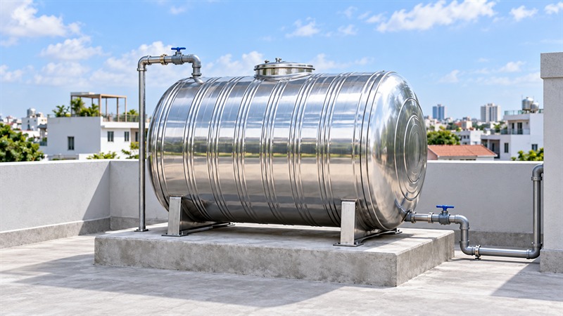 Lưu trữ nước máy bằng bồn inox