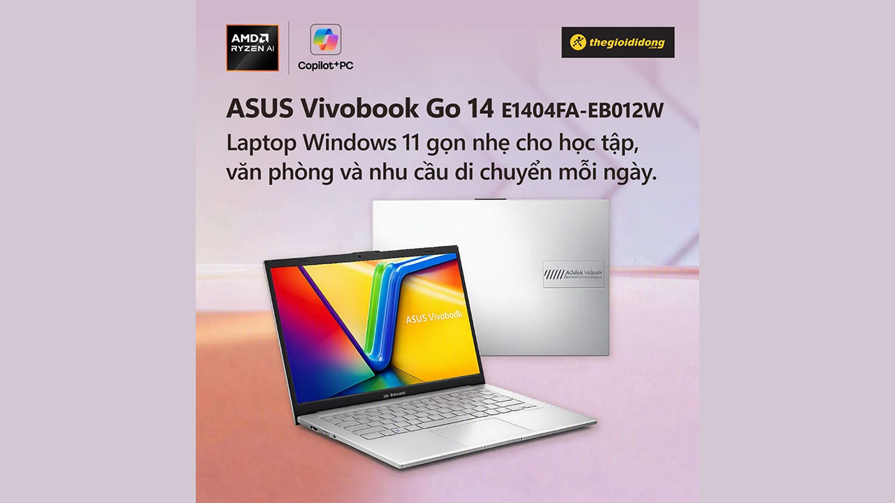 Asus Vivobook Go 14 E1404Fa-Eb012W: Laptop Windows 11 Gọn Nhẹ