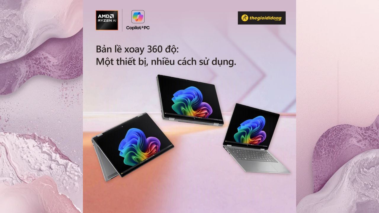 Hp Omnibook X Flip 14-Fk0092Au: Laptop Ai Gập 360 Độ Linh Hoạt, Chip Ryzen Ai 5