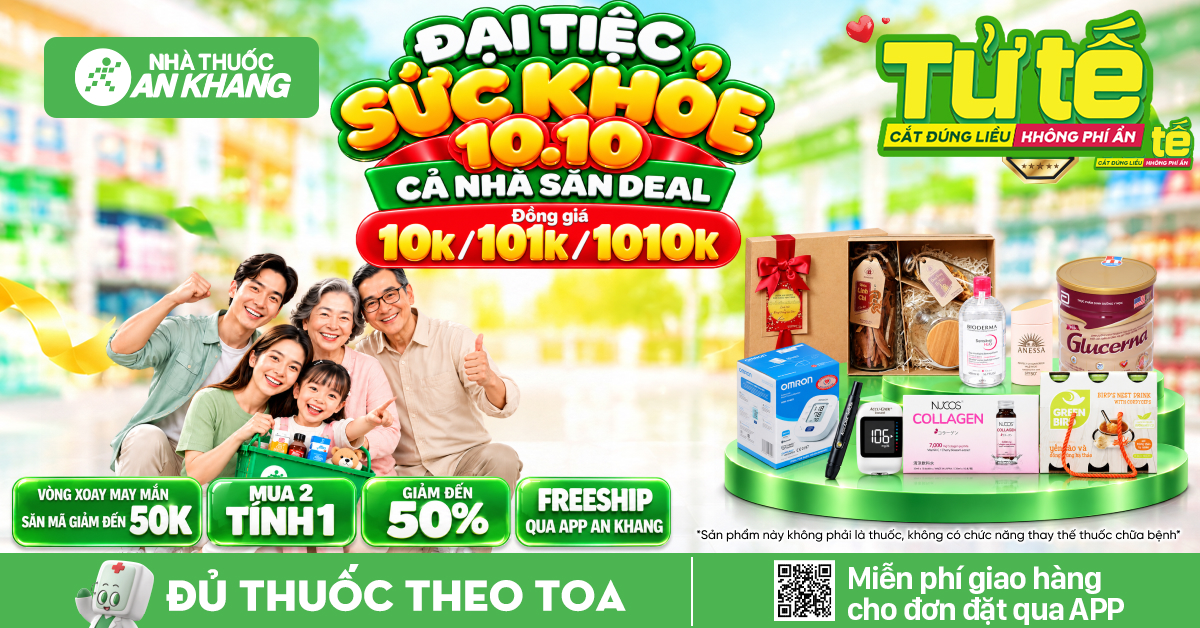 Đại tiệc sức khỏe - Cả nhà săn deal với nhiều ưu đãi hấp dẫn tại Nhà thuốc An Khang Đại tiệc sức khỏe - Cả nhà săn deal với nhiều ưu đãi hấp dẫn tại Nhà thuốc An Khang