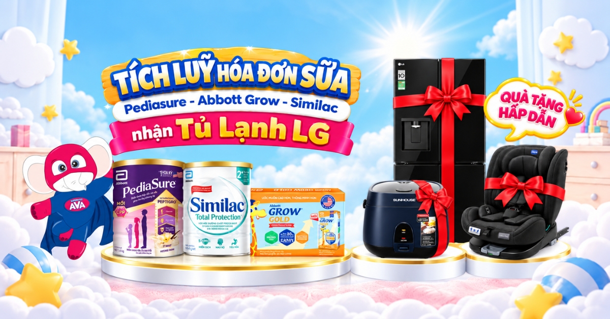 Tích luỹ hoá đơn sữa Pediasure, Abbott Grow, Similac nhận Tủ lạnh LG