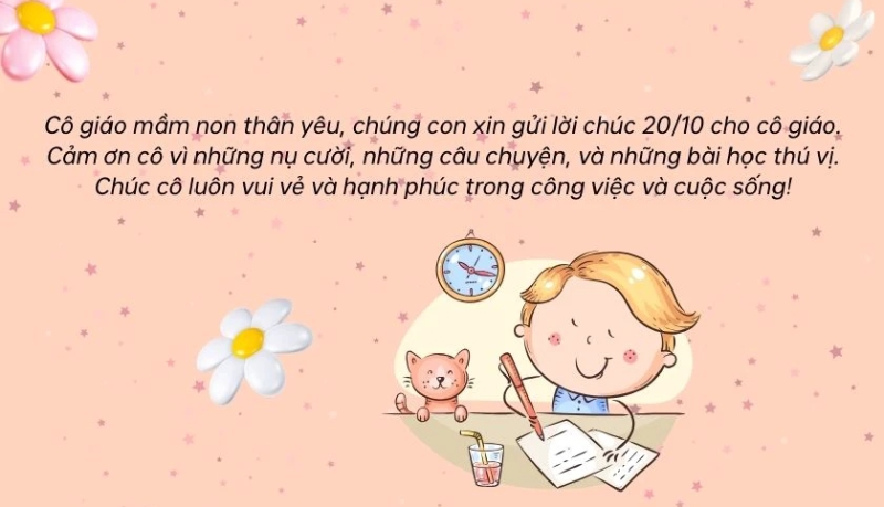 Lời chúc 20/10 cho cô giáo mầm non hay, đáng yêu Lời chúc 20/10 cho cô giáo mầm non hay, đáng yêu