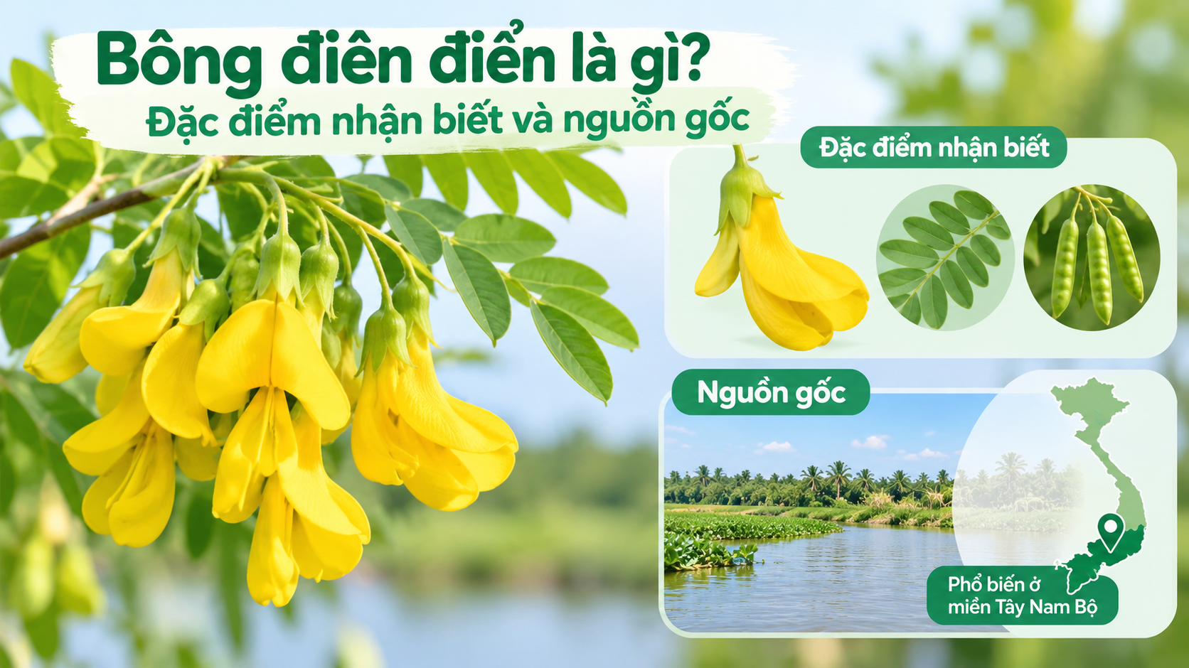 Bông điên điển là loài hoa quen thuộc vào mùa nước nổi ở miền Tây Nam Bộ Bông điên điển là loài hoa quen thuộc vào mùa nước nổi ở miền Tây Nam Bộ