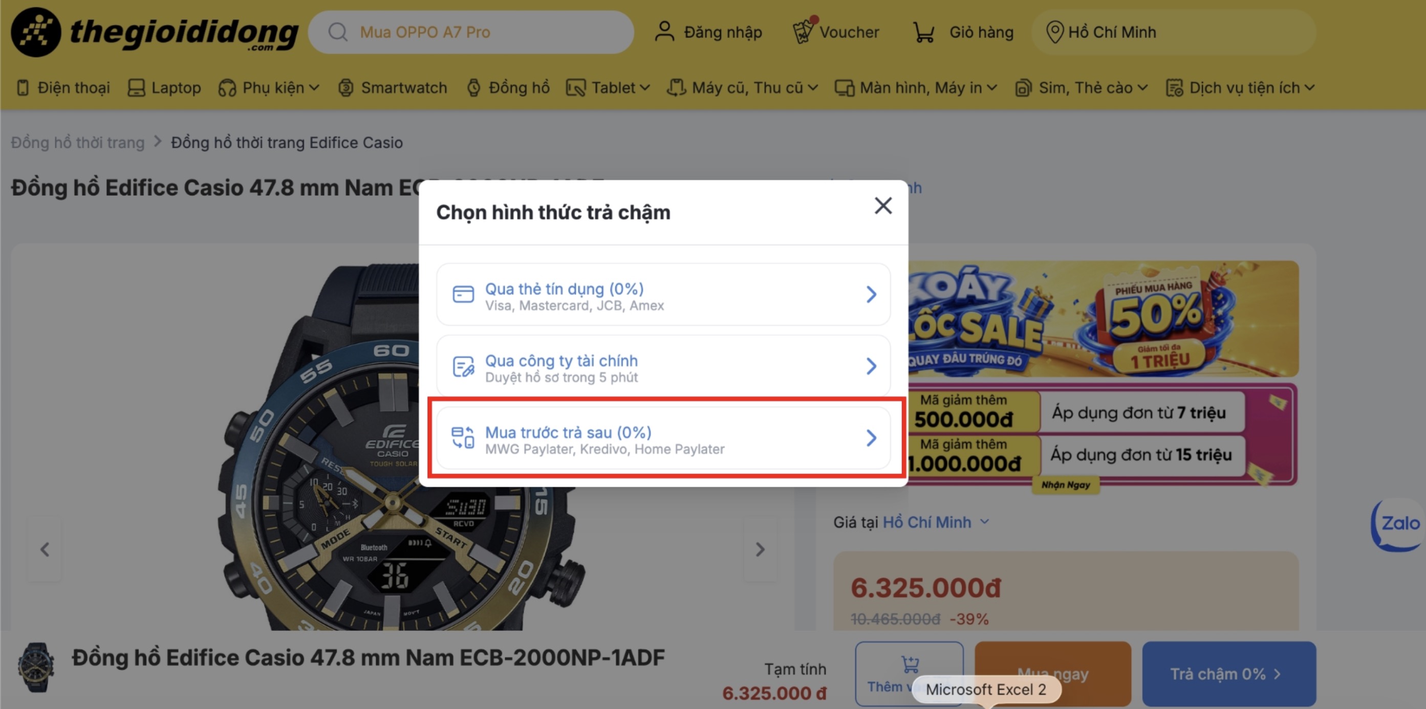 Bước 2: Chọn Phương Thức Thanh Toán Qua Ví Home Paylater: