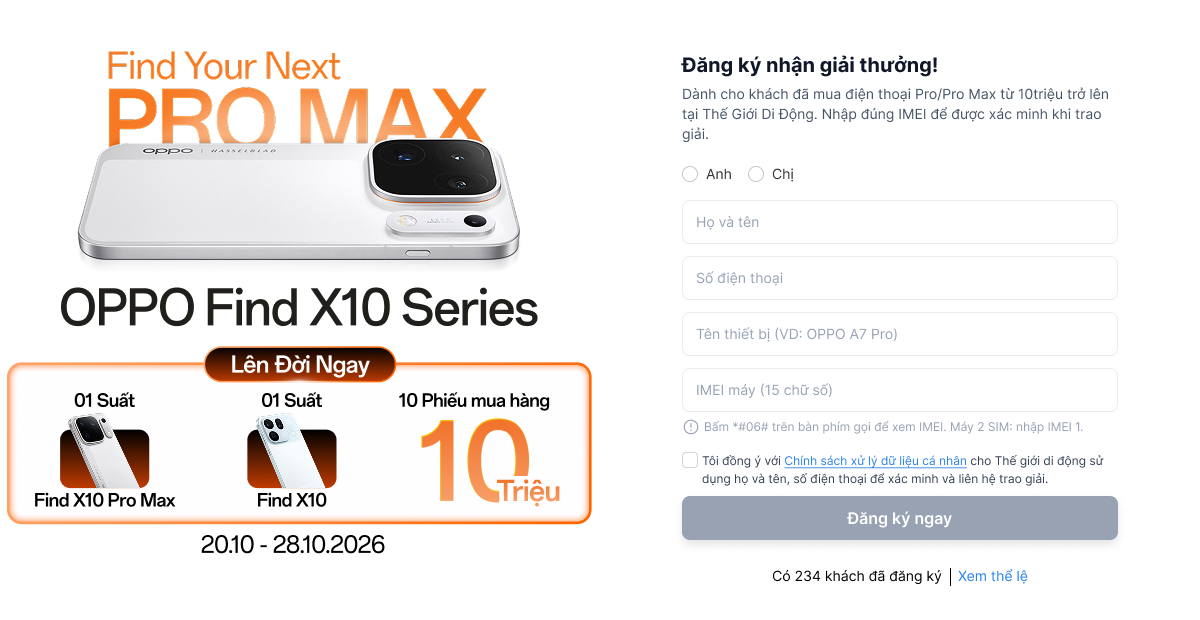 Minigame Find Your Next Pro Max: Đổi Máy Cũ Lên Đời Oppo Find X10 Series Cực Hot
