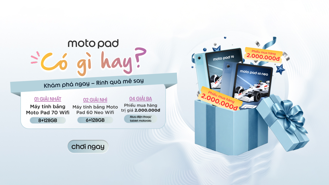 Minigame Moto Pad có gì hay: Cơ hội trúng máy tính bảng Moto Pad 70 cực xịn Minigame Moto Pad có gì hay: Cơ hội trúng máy tính bảng Moto Pad 70 cực xịn