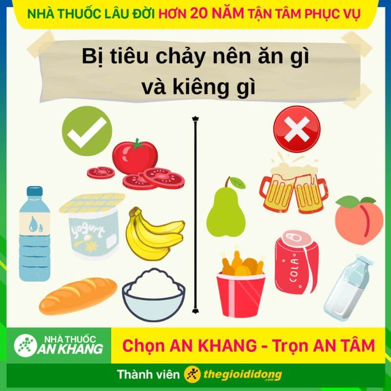 Thực phẩm nên ăn và không nên ăn khi bị tiêu chảy