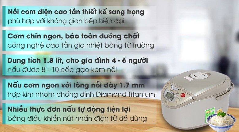 Nồi cơm cao tần Toshiba 1.8 lít RC-18RH(CG)VN có thể nấu được nhiều món