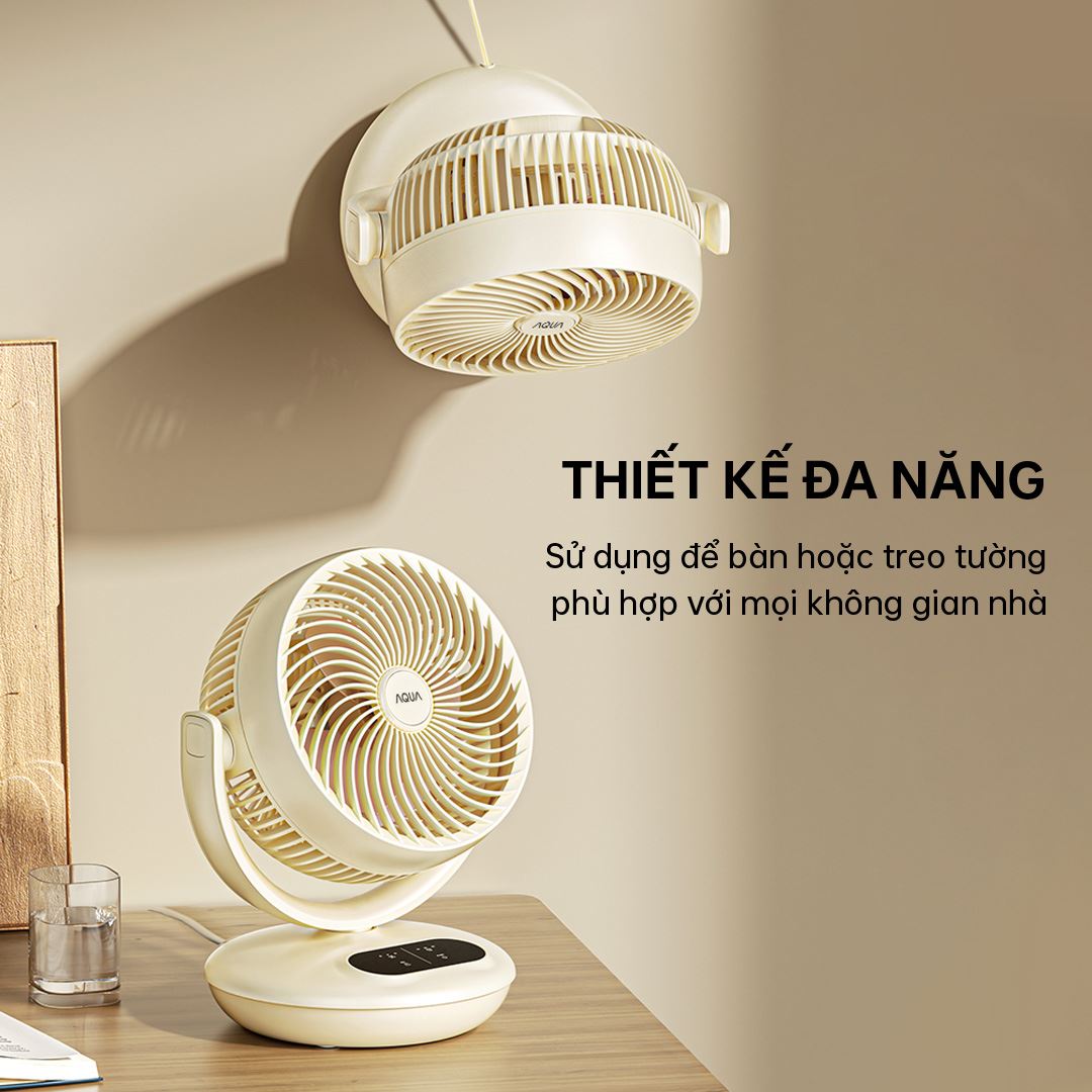 Quạt bàn AQS-FED2001R(W)-VN 35W sở hữu thiết kế tinh tế, nhỏ gọn dễ đặt trên sàn nhà, kệ hay bàn