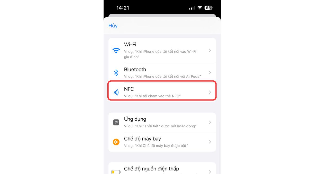 Chọn NFC