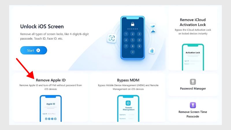 Chọn mục Remove Apple ID