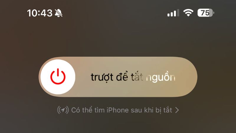 Chọn Trượt để tắt nguồn