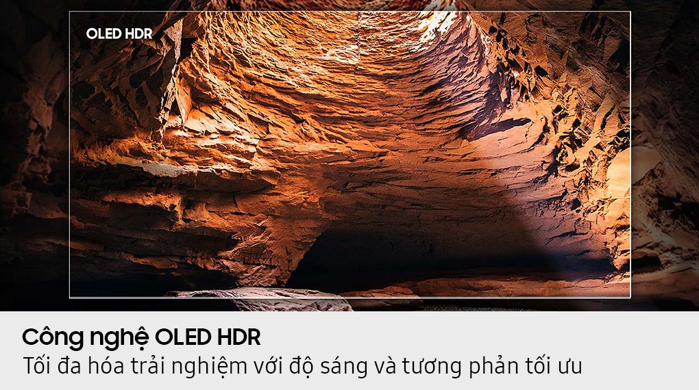 Smart Tivi OLED Samsung AI 4K 77 inch QA77S85F sử dụng công nghệ OLED HDR tối ưu hiển thị hình ảnh