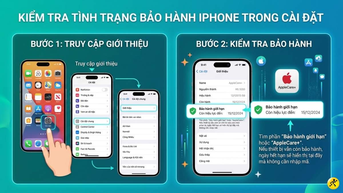 Kiểm tra trực tiếp trong Cài đặt Kiểm tra trực tiếp trong Cài đặt