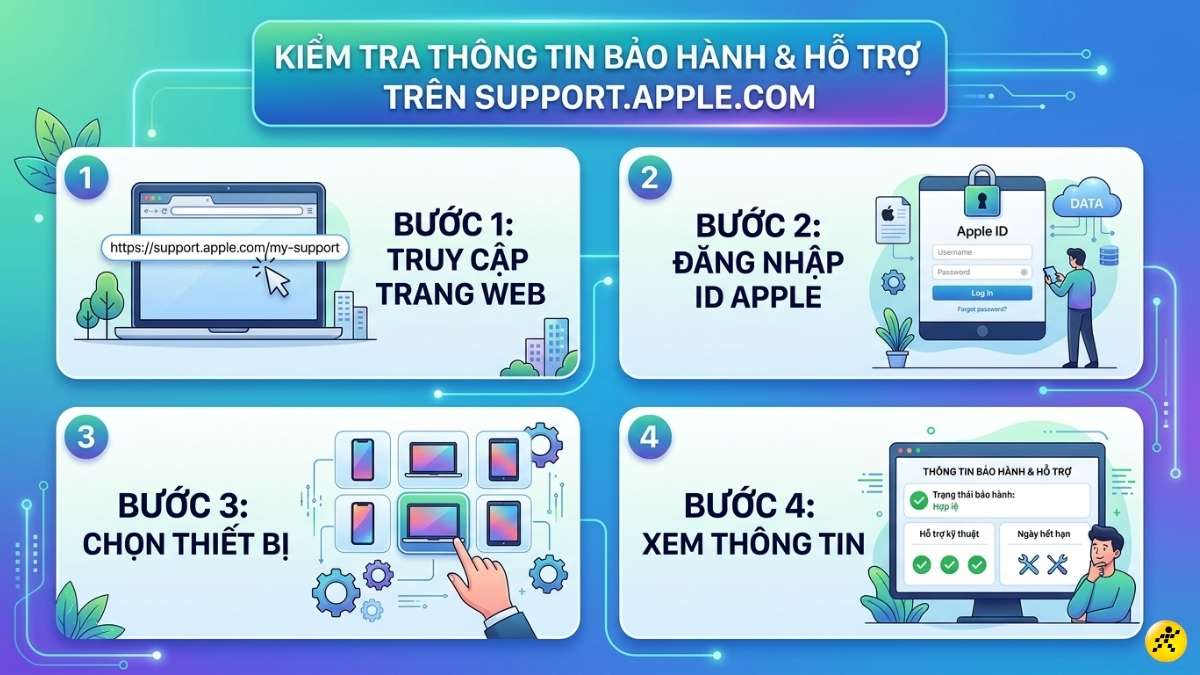 Kiểm tra bằng support.apple.com Kiểm tra bằng support.apple.com