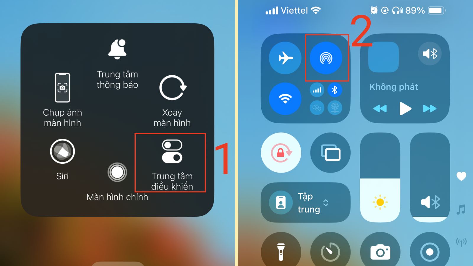 Vị trí Airdrop trên iPhone