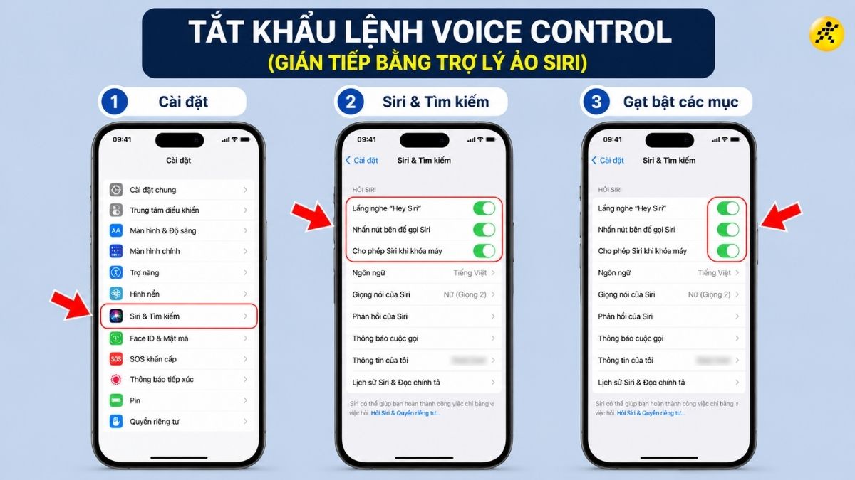 Tắt khẩu lệnh Voice Control gián tiếp bằng trợ lý ảo Siri Tắt khẩu lệnh Voice Control gián tiếp bằng trợ lý ảo Siri