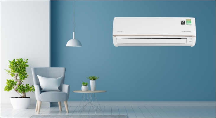 Máy lạnh Sharp Inverter 1 HP AH-X10CEWC với công suất làm lạnh 1 HP phù hợp với không gian phòng dưới 15m²