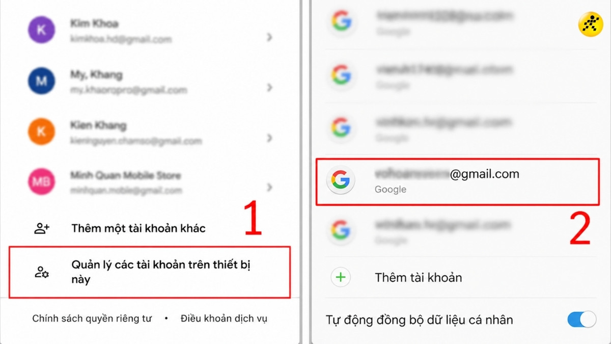 Chọn t&agrave;i khoản bạn muốn đăng xuất