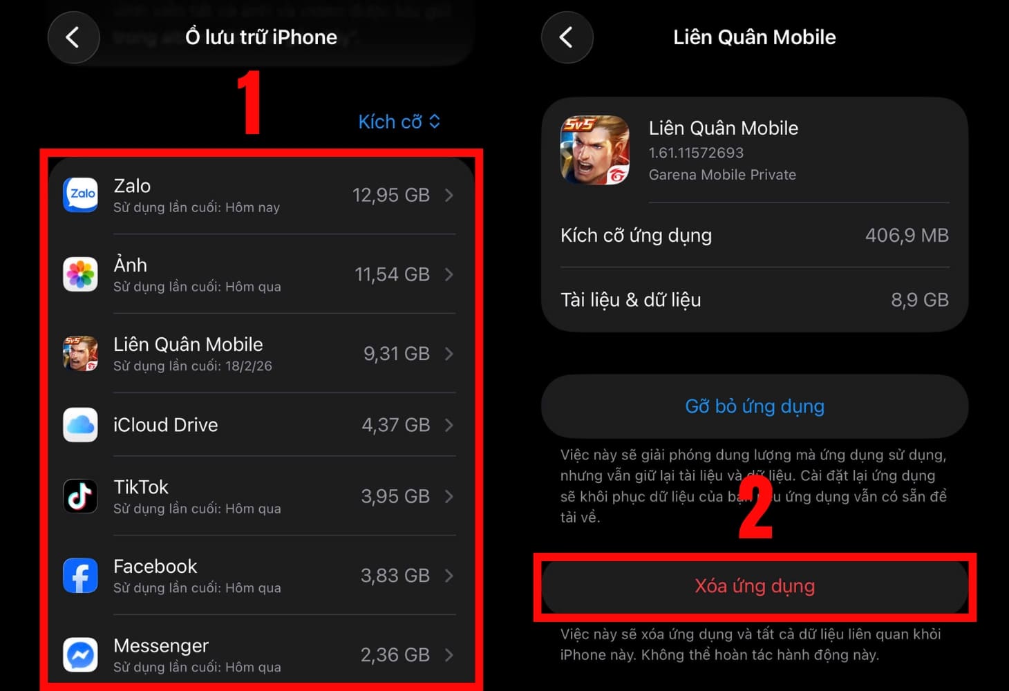 Gỡ bỏ ứng dụng trên iPhone để giải phóng dung lượng