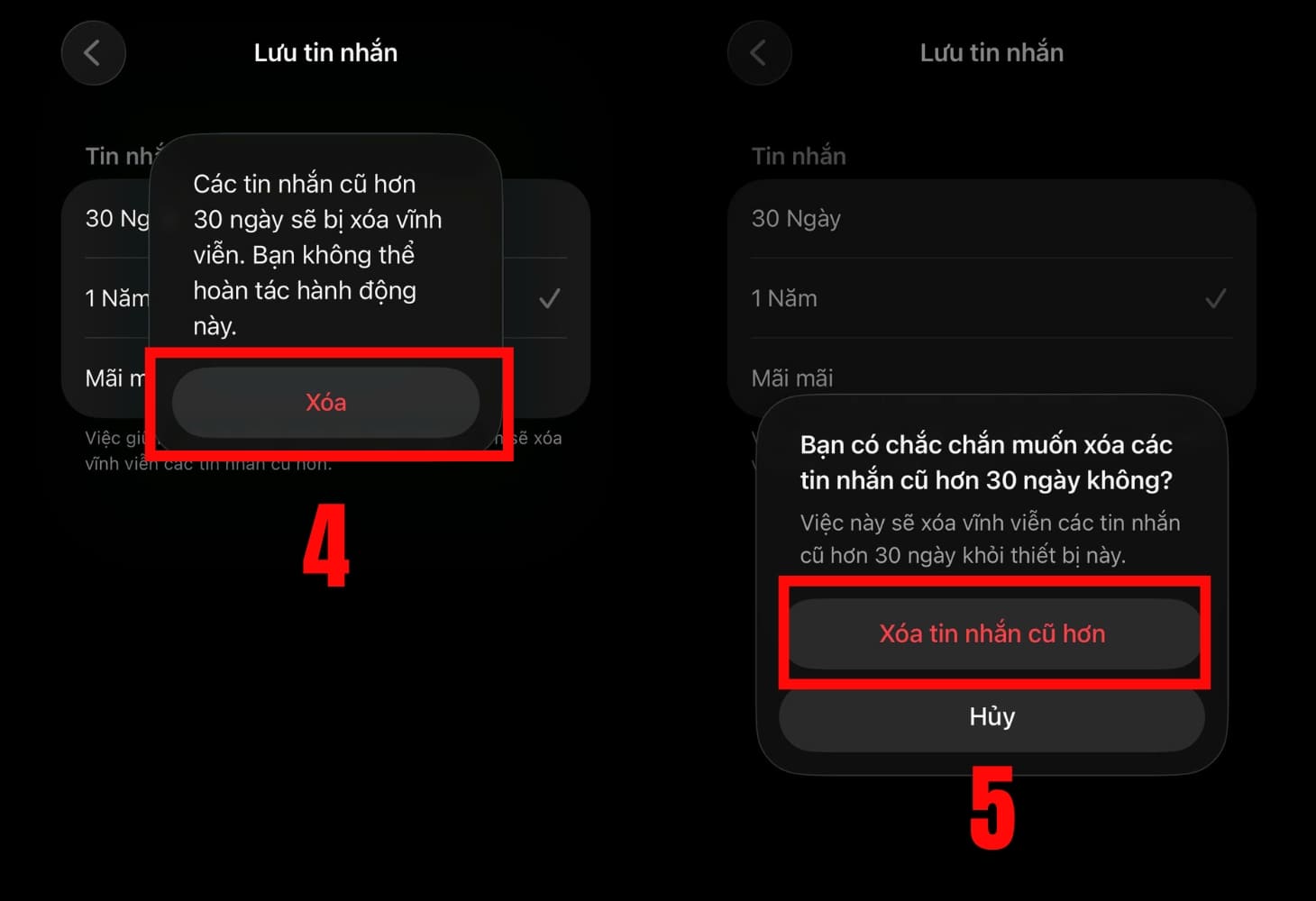 Xóa tin nhắn văn bản để giải phóng bộ nhớ iPhone