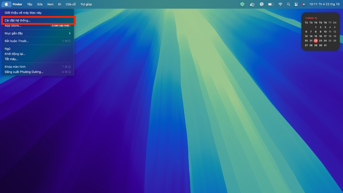 Chọn Cài đặt hệ thống Chọn Cài đặt hệ thống