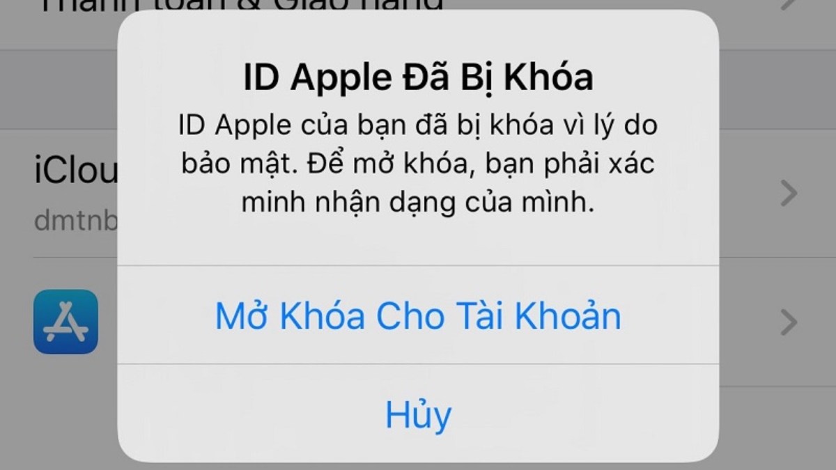 ID Apple đã bị khóa vì lý do bảo mật ID Apple đã bị khóa vì lý do bảo mật