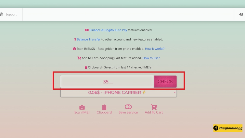 Nhập số IMEI v&agrave;o website tra cứu miễn ph&iacute;