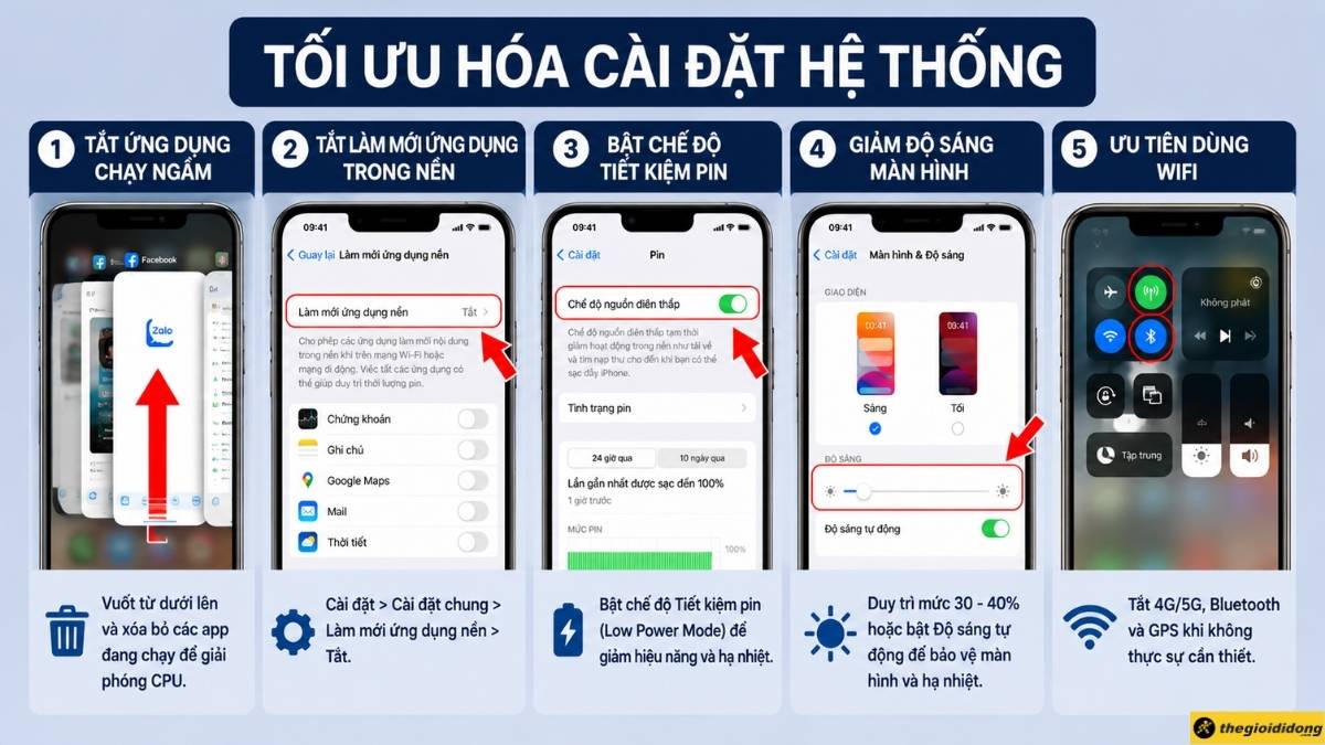 Tối ưu h&oacute;a c&agrave;i đặt hệ thống iPhone