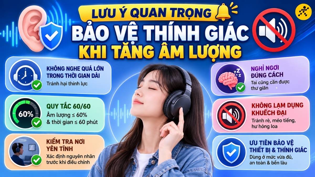 Những lưu ý quan trọng để bảo vệ thính giác khi tăng âm lượng Những lưu ý quan trọng để bảo vệ thính giác khi tăng âm lượng
