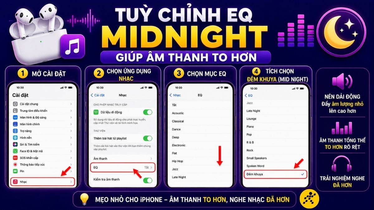 Tùy chỉnh chế độ EQ Midnight Tùy chỉnh chế độ EQ Midnight