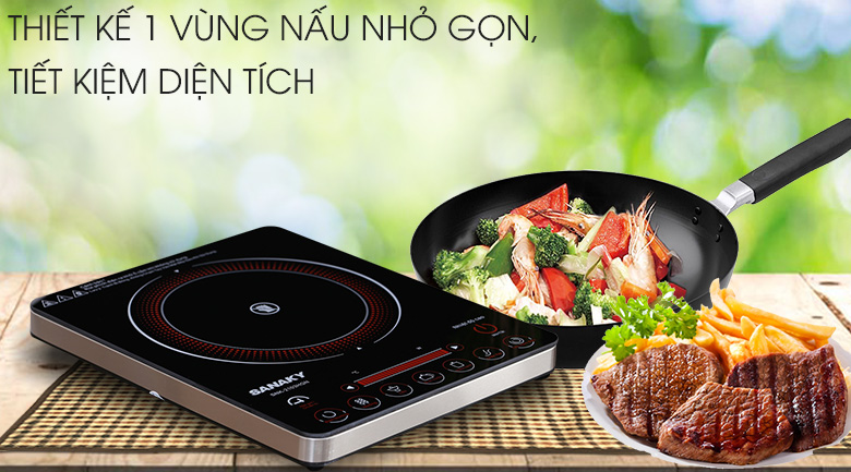 Bếp hồng ngoại Sanaky SNK-2103HGN kích cỡ nhỏ gọn nhẹ, tiện di chuyển, công suất mạnh mẽ 2000W